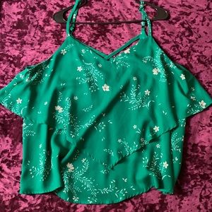 Torrid Blouse-Floral Green - Size 1